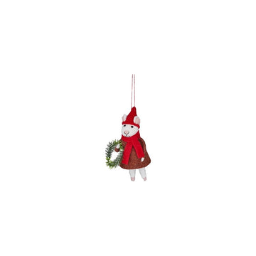 Hanging Mouse with Wreath Ornament