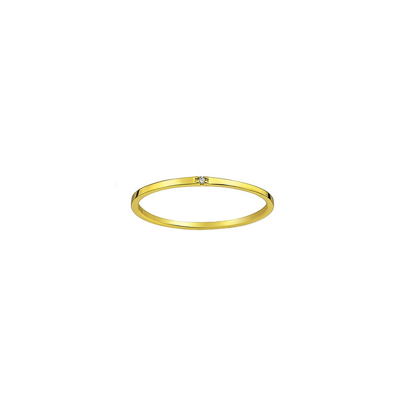 Gold One Diamond Band Ring