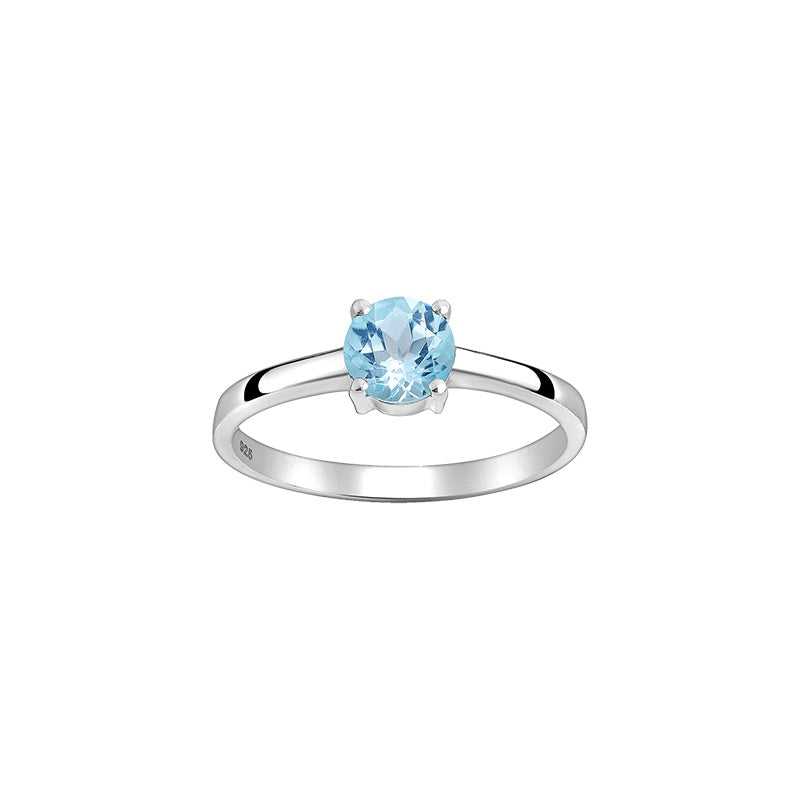 Large Sky Blue Topaz Gemstone Ring
