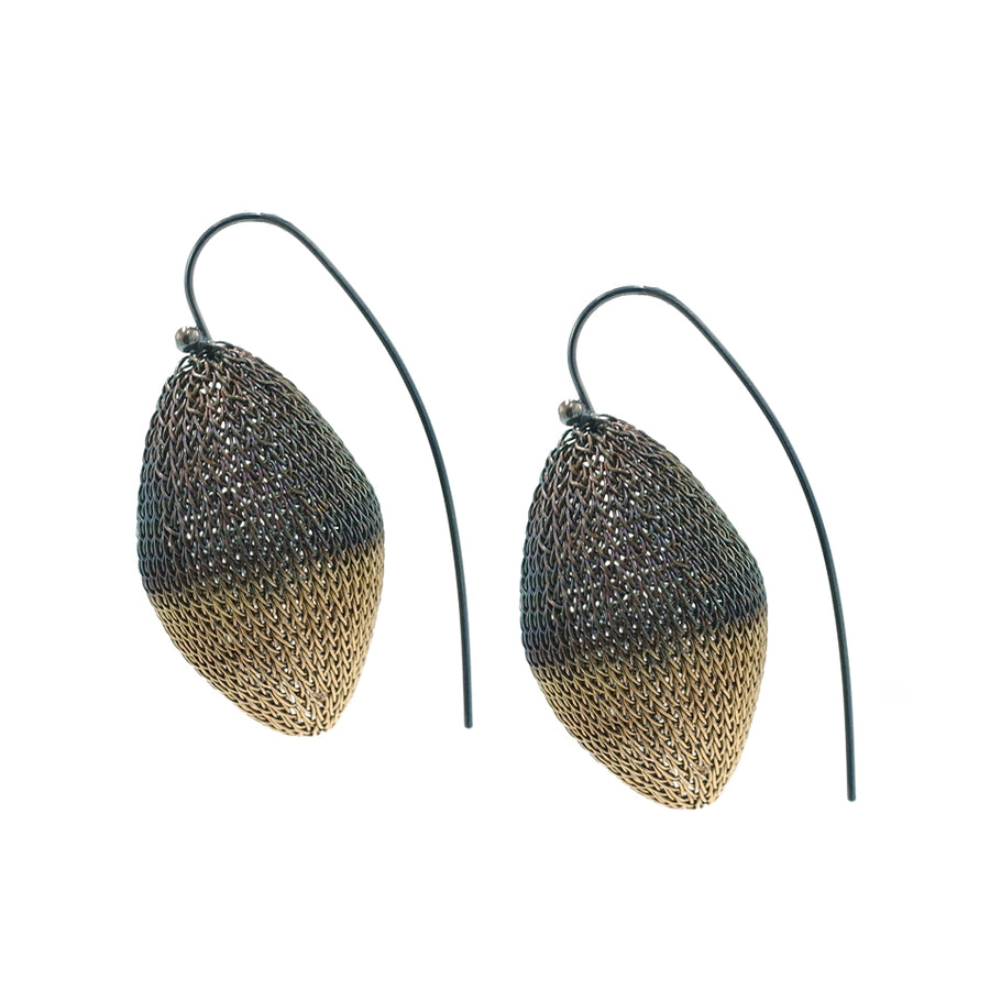 Milena Zu Medium Pod Earrings - Gold and Oxidized Brass