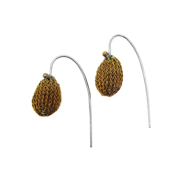 Milena Zu Mini Pod Earrings - Brass