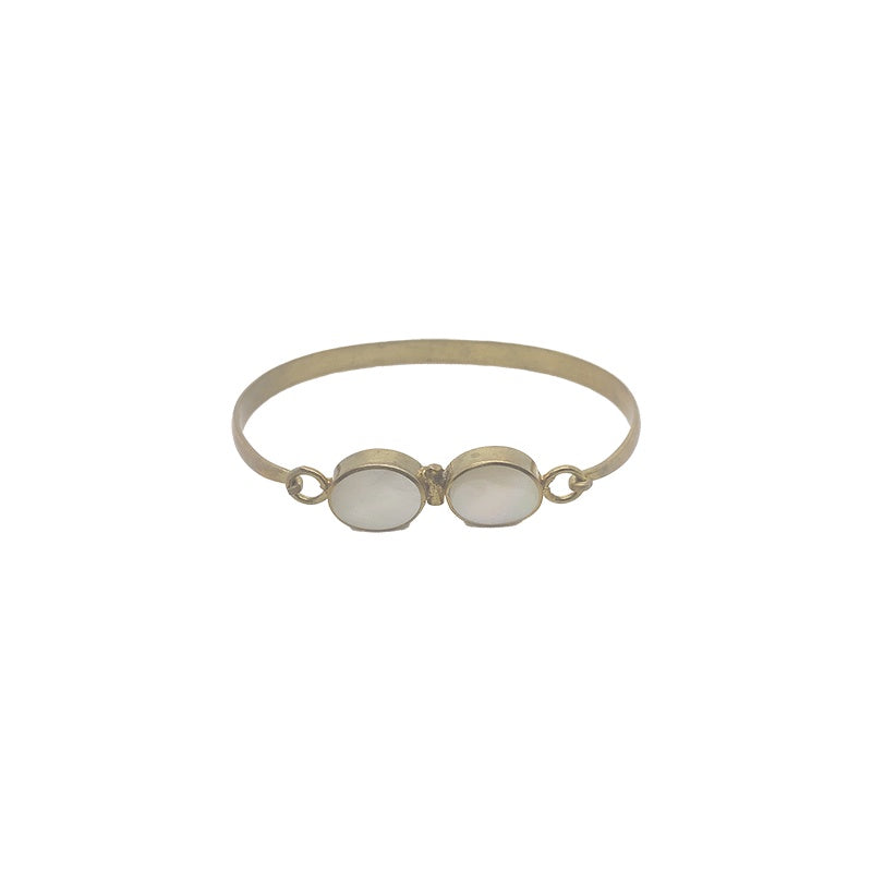 Double Stone Mother of Pearl Bangle