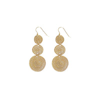 Milena Zu Three Tier Disc Earrings