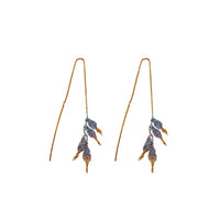 Milena Zu Leaf Threader Earrings