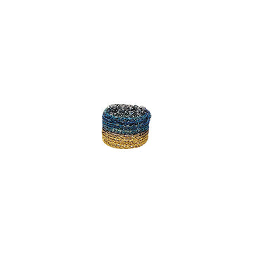 Milena Zu Gold and Blue Stripe Mesh Ring