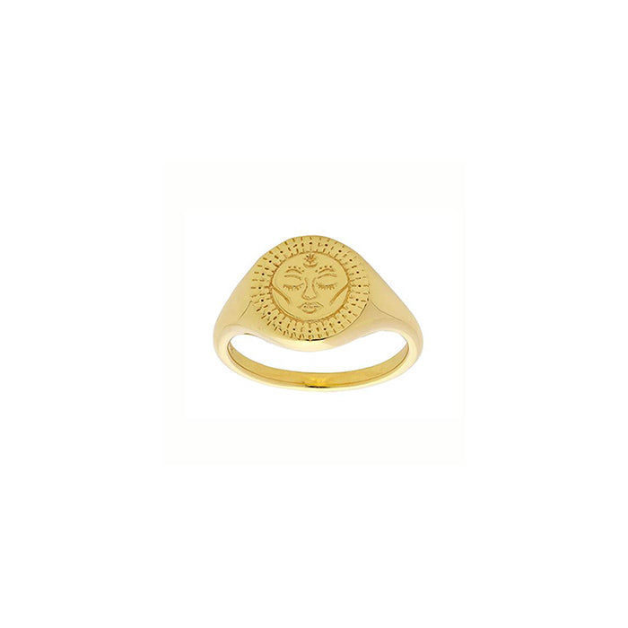 Moon Signet Ring - Gold