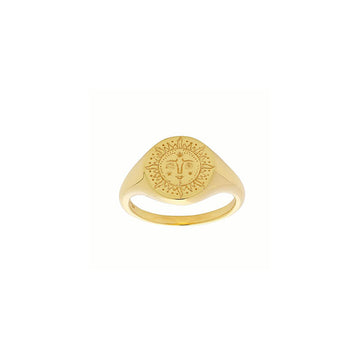 Gold Sun Signet Ring
