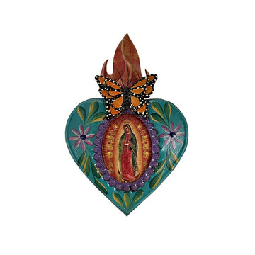 Mexican Butterfly Heart with Guadalupe