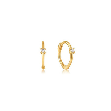 Ania Haie 14k Gold Diamond Huggie Hoops