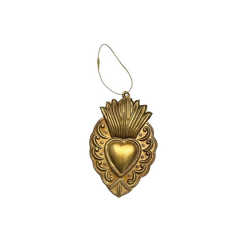 Hanging Gold Heart with Fringe
