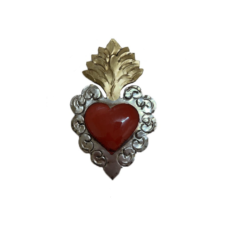 Mexican Tin Tortured Heart Plaque