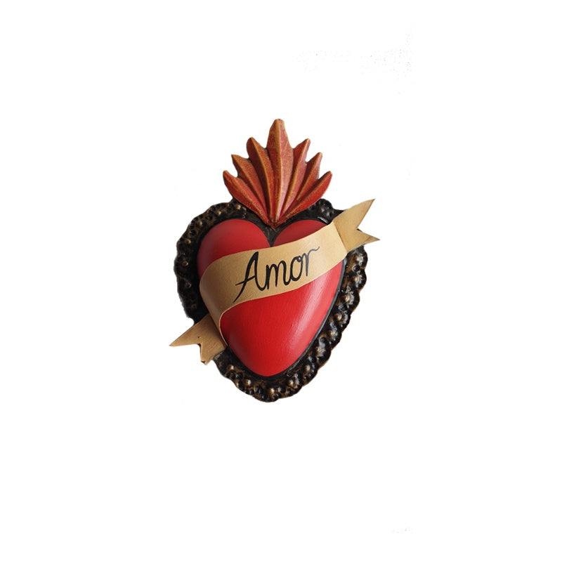 Mexican Amor Tin Heart - Small