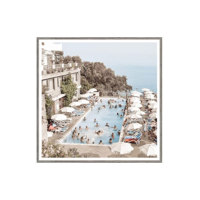 Spanish Poolside Framed Print