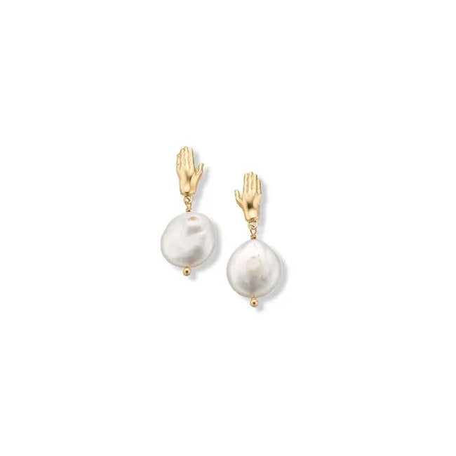 Aristotle Hand and Pearl Earrings