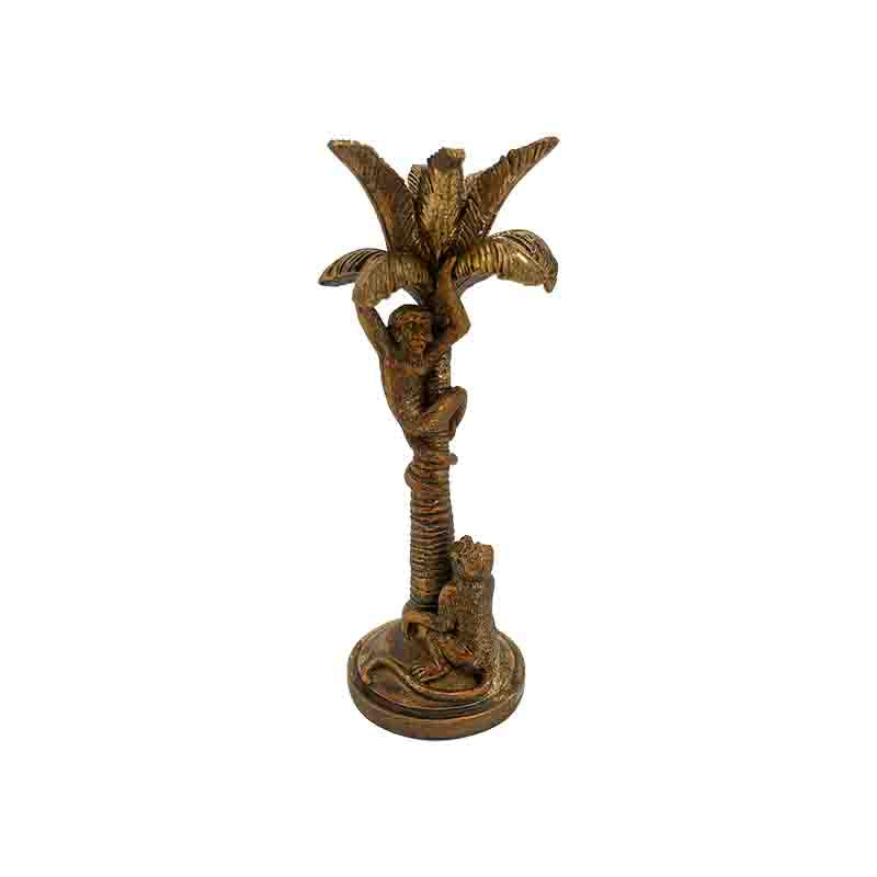 Monkey in Palm Tree Candle Holder
