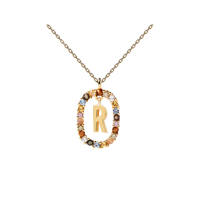 PDPAOLA Crystal Letter Necklace