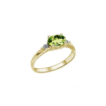 Solid 9k Gold Oval Peridot Ring