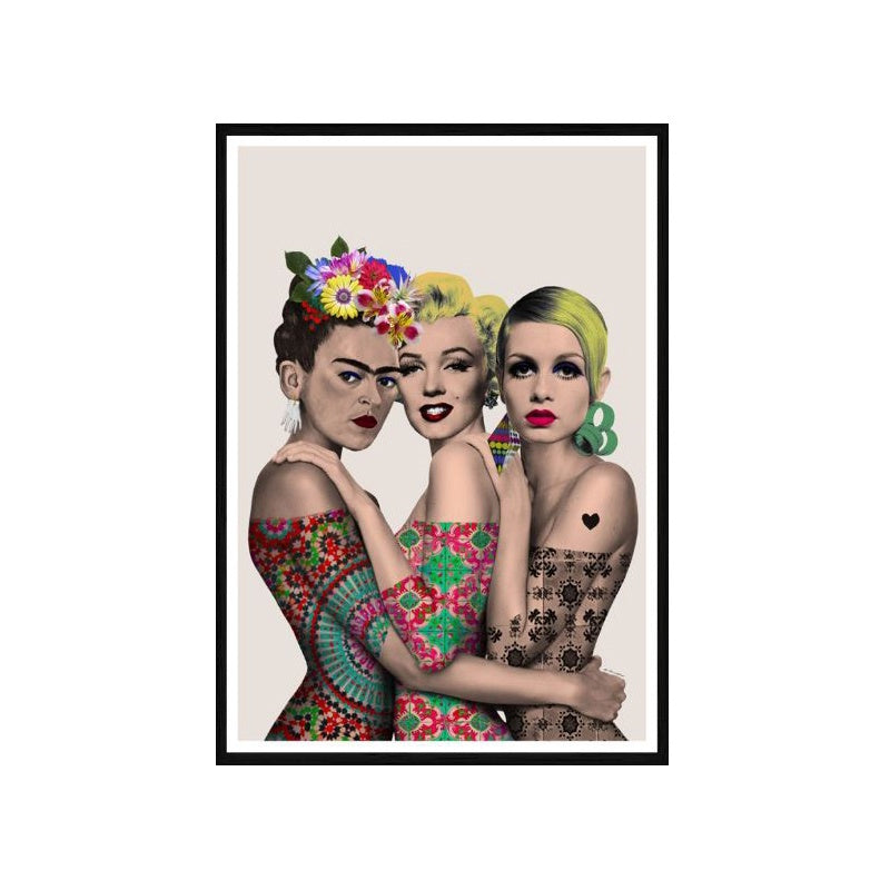 Kahlo, Monroe and Twiggy Framed Print