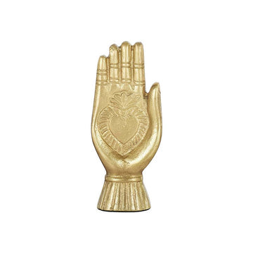 Golden Palm Heart Hand Statue