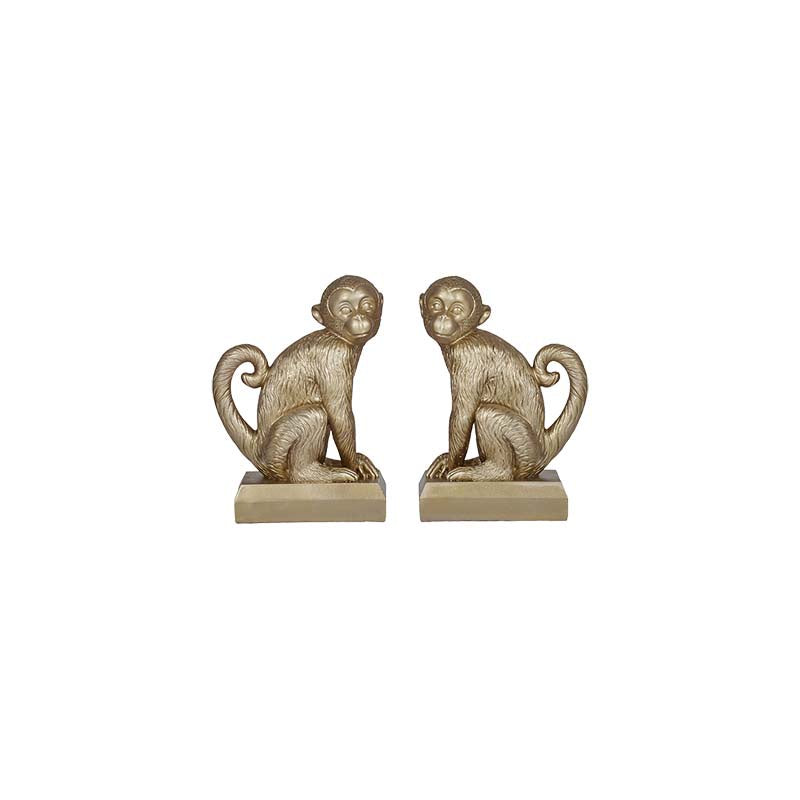Gold Jungle Monkey Bookends