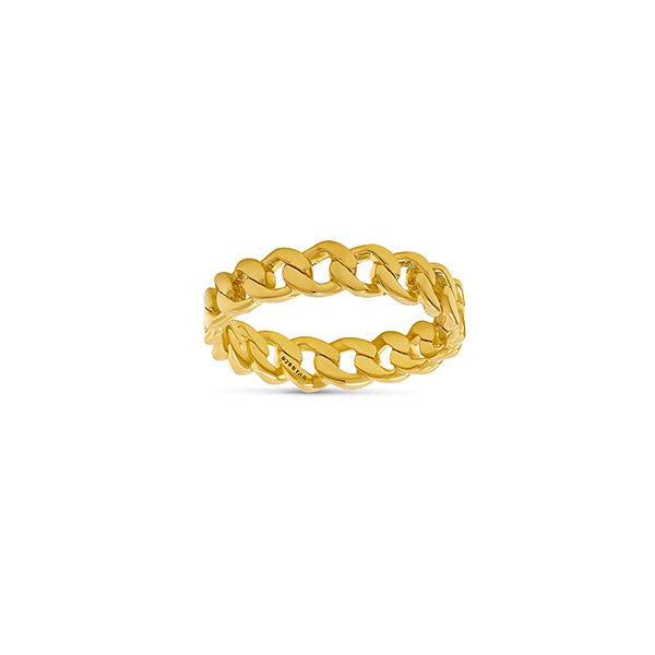 Gold Curb Chained Ring