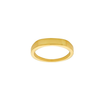 Gold Fine Line Signet Ring