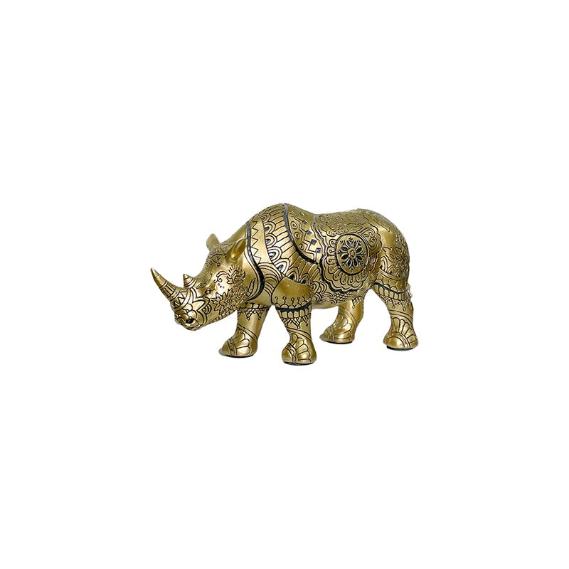 Gold Rhino Statue