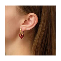 Berry Red Heart Earrings