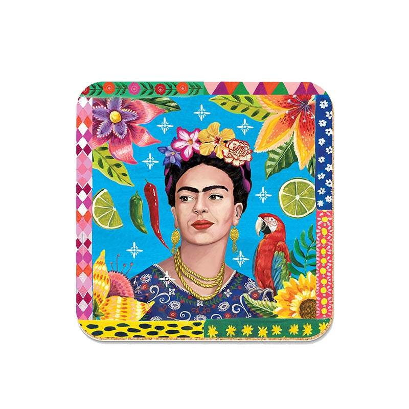 Frida with Parrot Coaster
