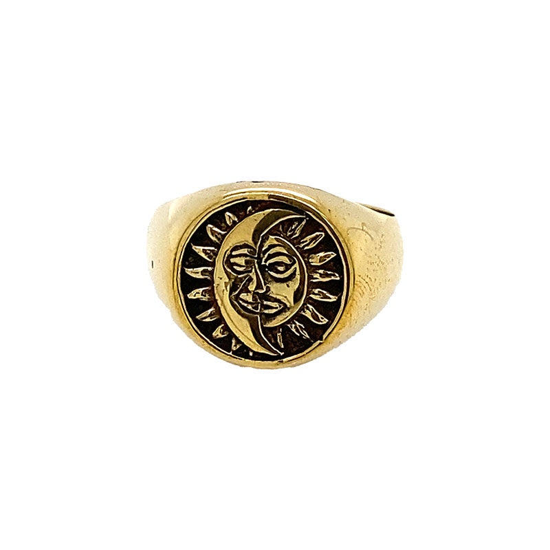 Brass Eclipse Signet Ring