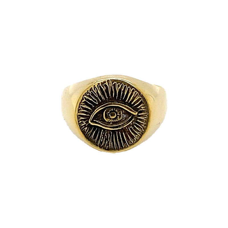 Brass Eye Signet Ring
