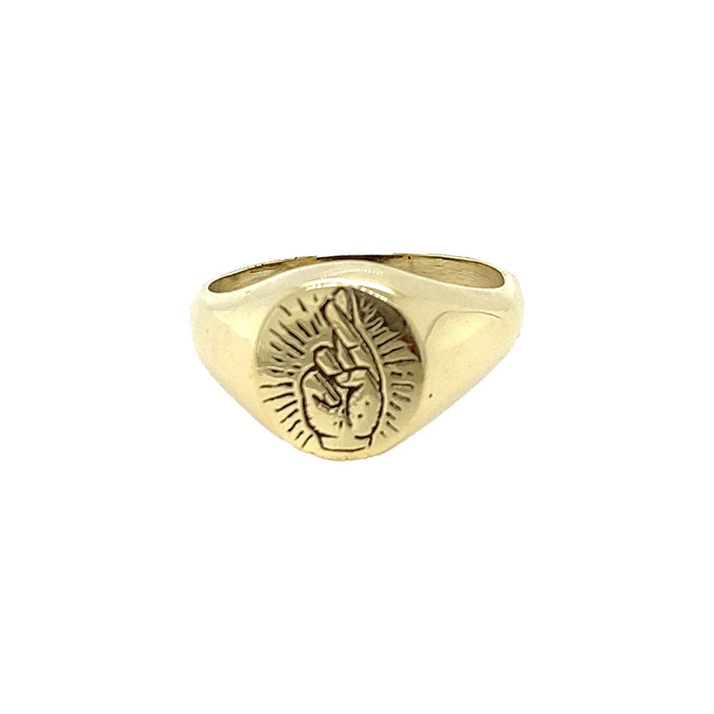 Brass Hand Signet Ring