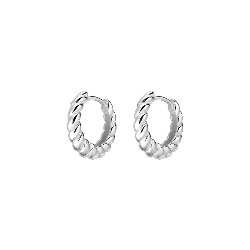 Silver Small Twisted Hoops