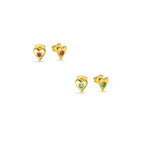 Gold Love Heart Studs