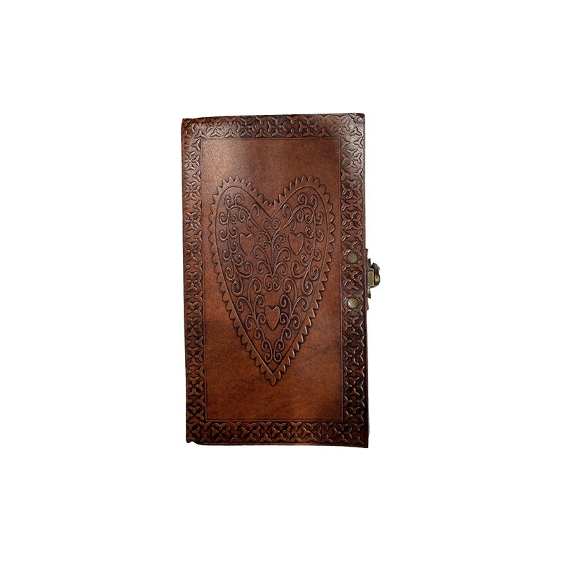 Embossed Heart Leather Journal