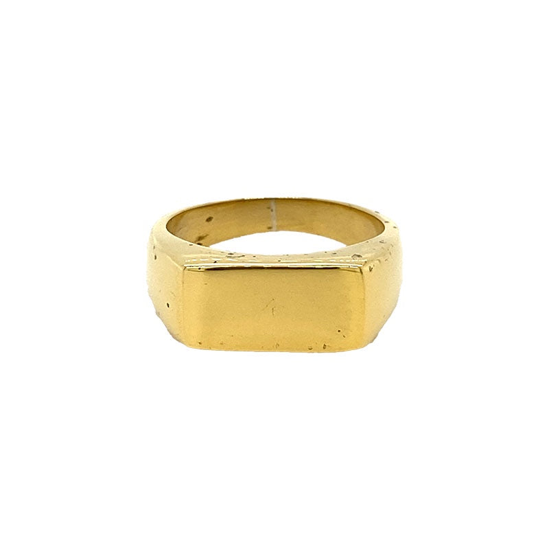 Brass Rectangle Signet Ring