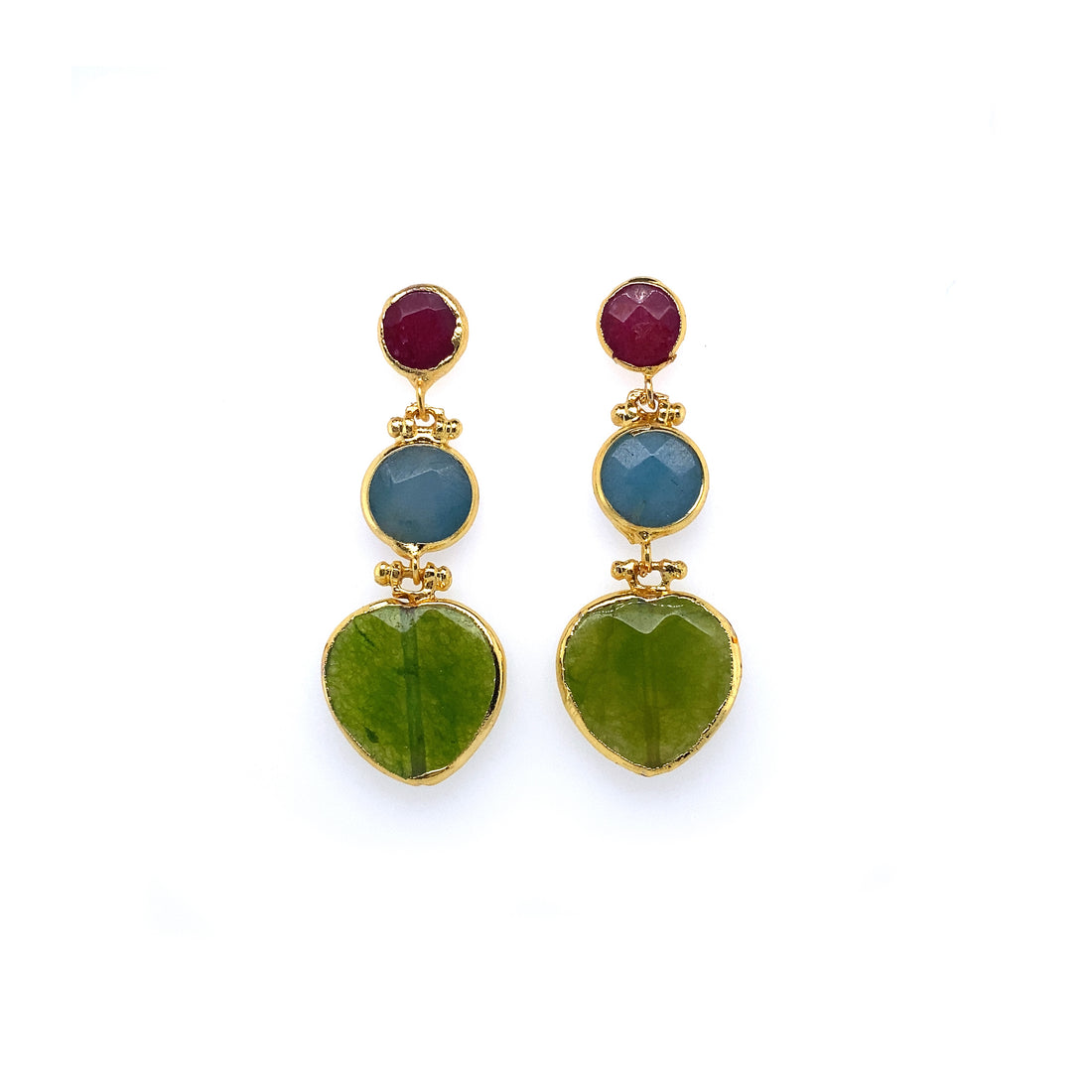 Nesrin Triple Stone Drop Earrings