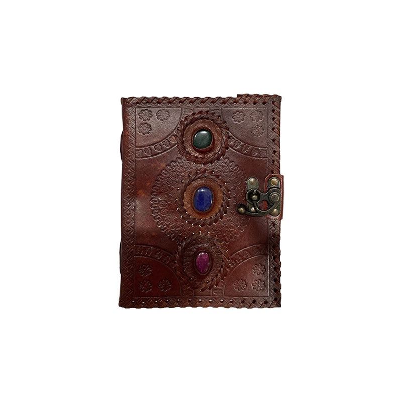 Embossed Triple Stone Leather Journal